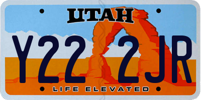 UT license plate Y222JR