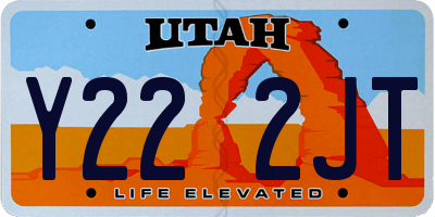 UT license plate Y222JT
