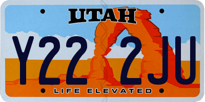 UT license plate Y222JU