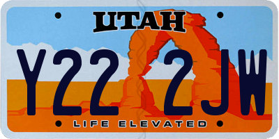 UT license plate Y222JW