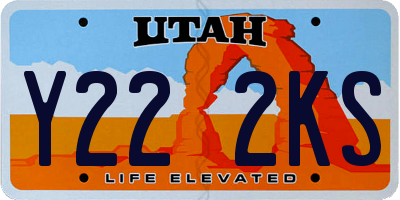 UT license plate Y222KS
