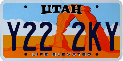 UT license plate Y222KY