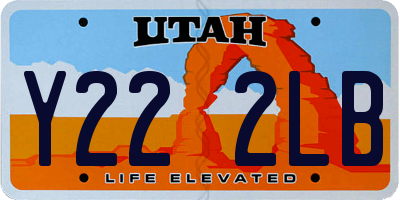 UT license plate Y222LB
