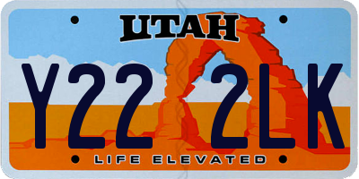 UT license plate Y222LK