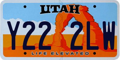 UT license plate Y222LW