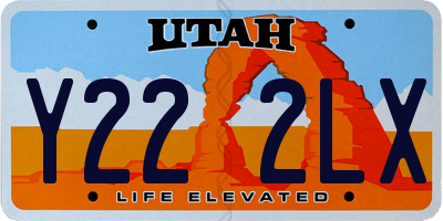 UT license plate Y222LX