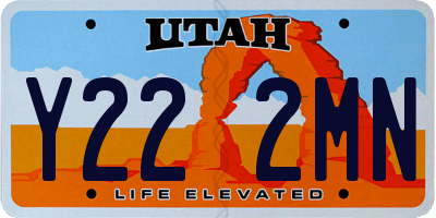 UT license plate Y222MN