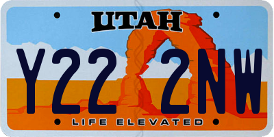 UT license plate Y222NW