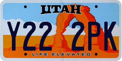 UT license plate Y222PK