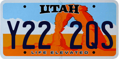 UT license plate Y222QS