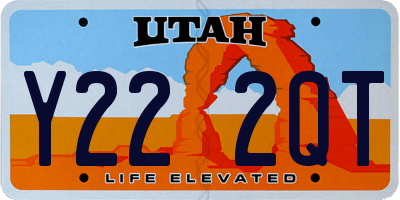 UT license plate Y222QT