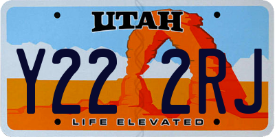 UT license plate Y222RJ