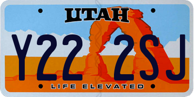 UT license plate Y222SJ