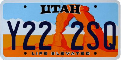 UT license plate Y222SQ