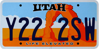 UT license plate Y222SW