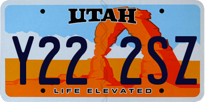 UT license plate Y222SZ