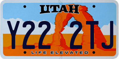 UT license plate Y222TJ