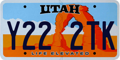 UT license plate Y222TK