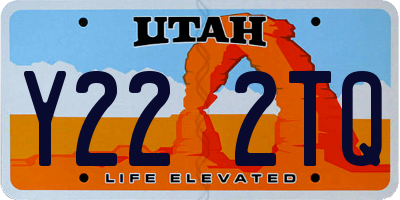 UT license plate Y222TQ