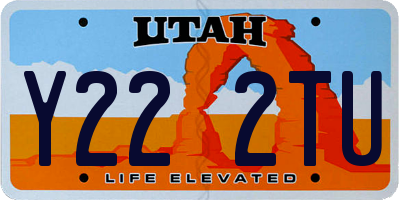 UT license plate Y222TU