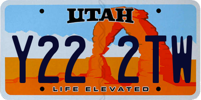 UT license plate Y222TW