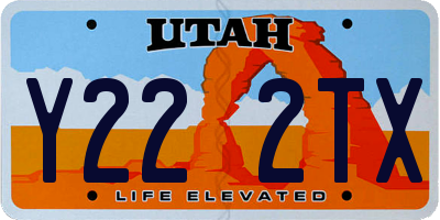UT license plate Y222TX