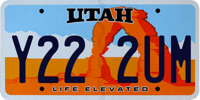 UT license plate Y222UM
