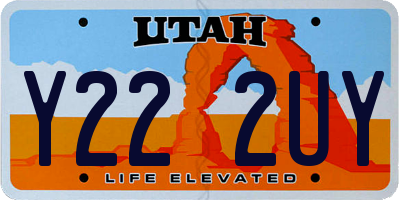 UT license plate Y222UY