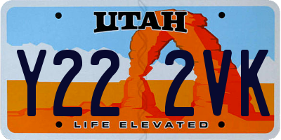 UT license plate Y222VK