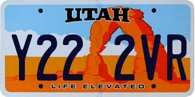 UT license plate Y222VR