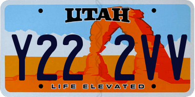 UT license plate Y222VV