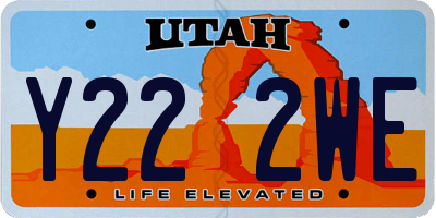 UT license plate Y222WE