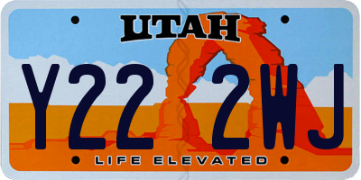 UT license plate Y222WJ