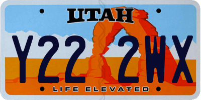 UT license plate Y222WX