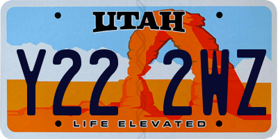 UT license plate Y222WZ