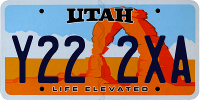 UT license plate Y222XA