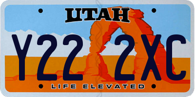 UT license plate Y222XC