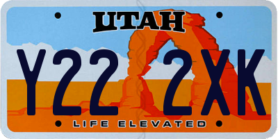 UT license plate Y222XK