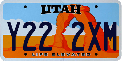 UT license plate Y222XM