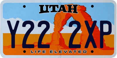 UT license plate Y222XP