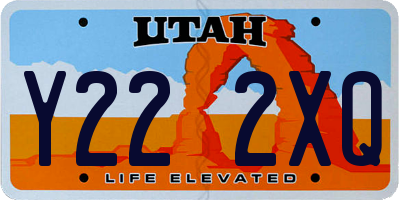 UT license plate Y222XQ