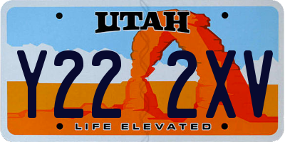 UT license plate Y222XV