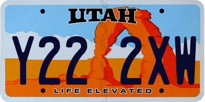 UT license plate Y222XW