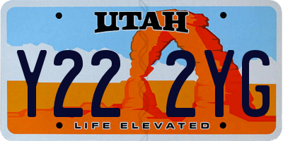 UT license plate Y222YG