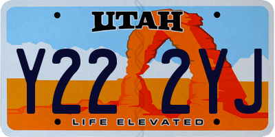 UT license plate Y222YJ