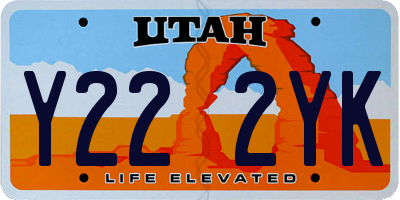 UT license plate Y222YK