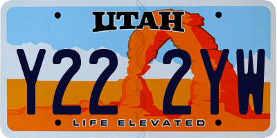 UT license plate Y222YW