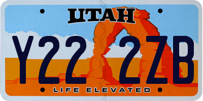 UT license plate Y222ZB
