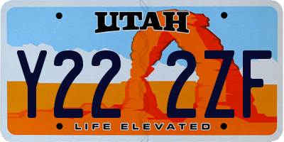 UT license plate Y222ZF