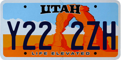 UT license plate Y222ZH